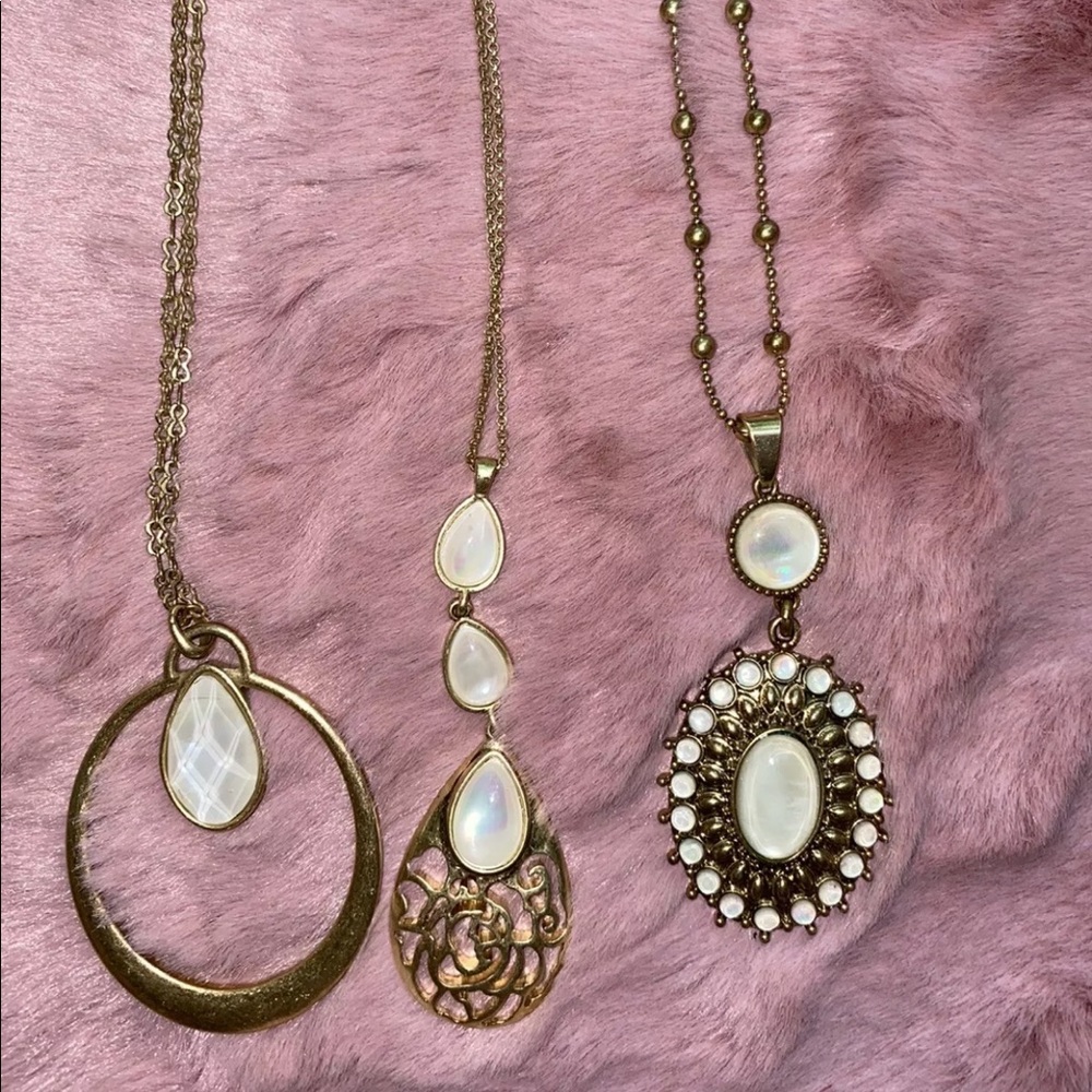 Set of 3 long lucky brand necklaces